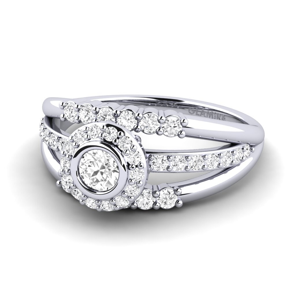 Zafiro blanco Anillo de Mujer Bittedw