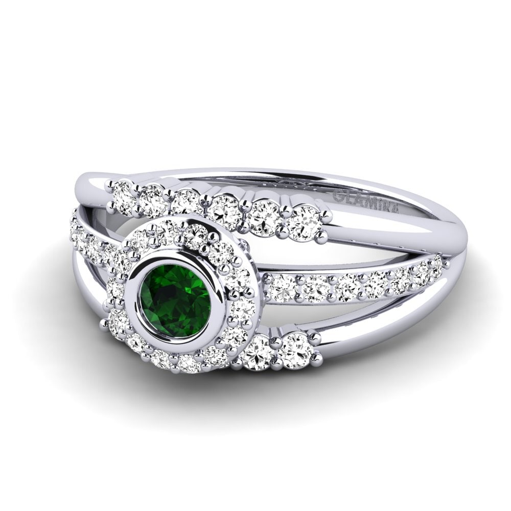 Turmalina verde Anillo de Mujer Bittedw
