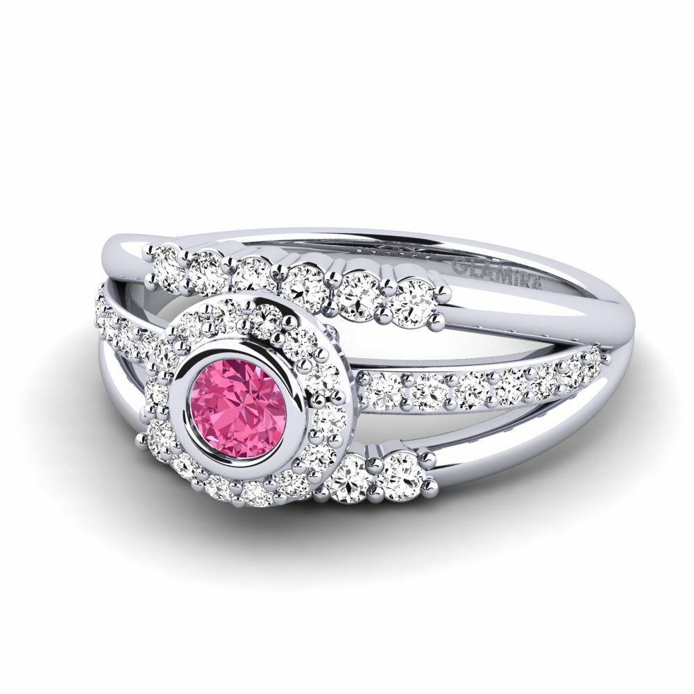 Turmalina rosa Anillo de Mujer Bittedw