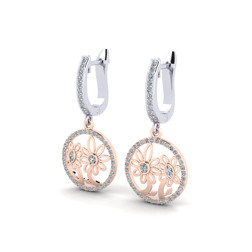 14ct Rose / White Gold Mixed Women's Earring Bjorka
