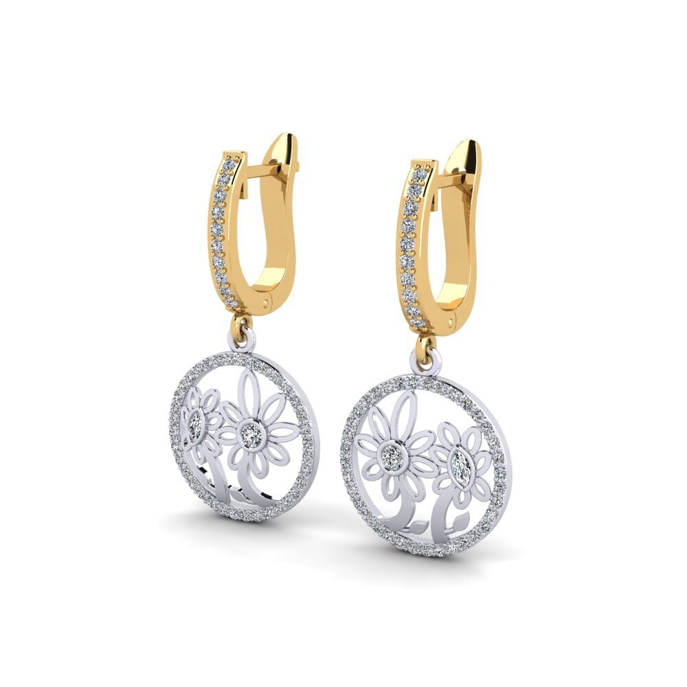 14ct White / Yellow Gold Mixed Women's Earring Bjorka