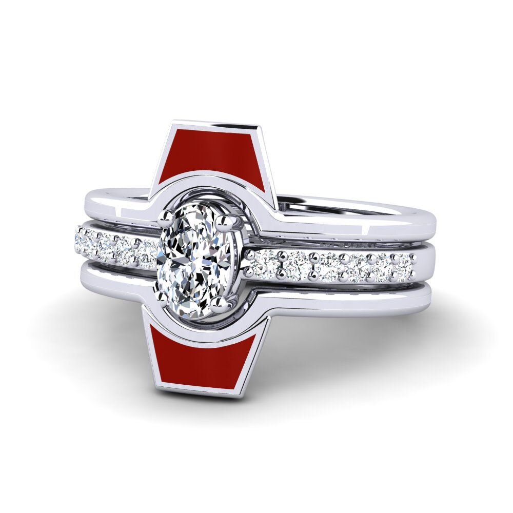 Weißgold 375 Ring Blada SET