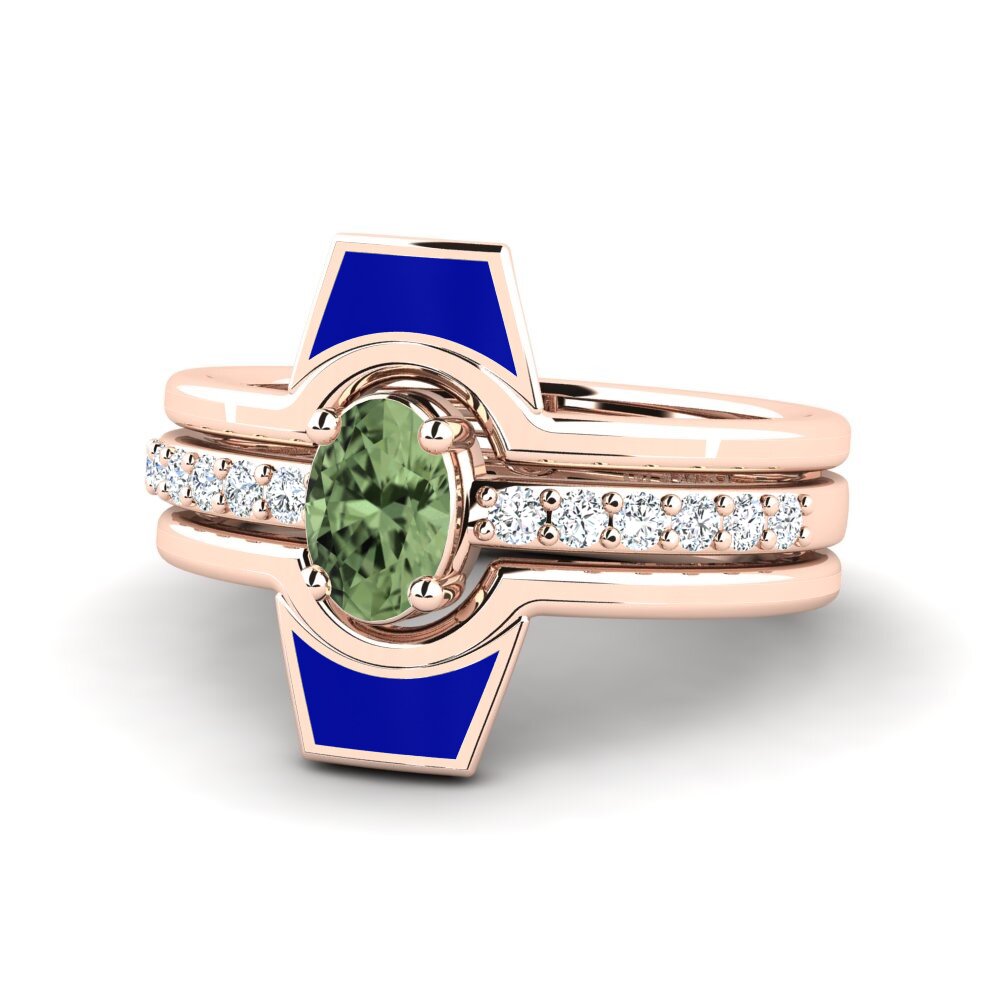 Grüner Saphir Ring Blada SET