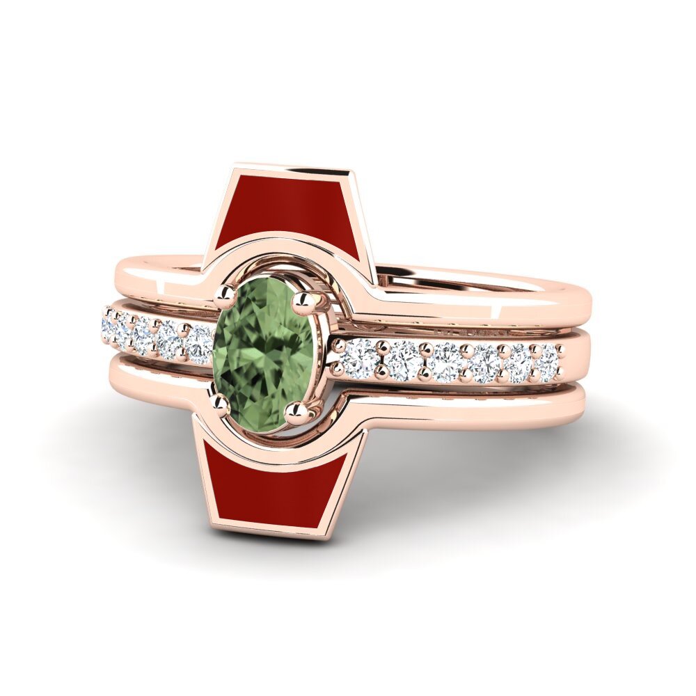 Grüner Saphir Ring Blada SET