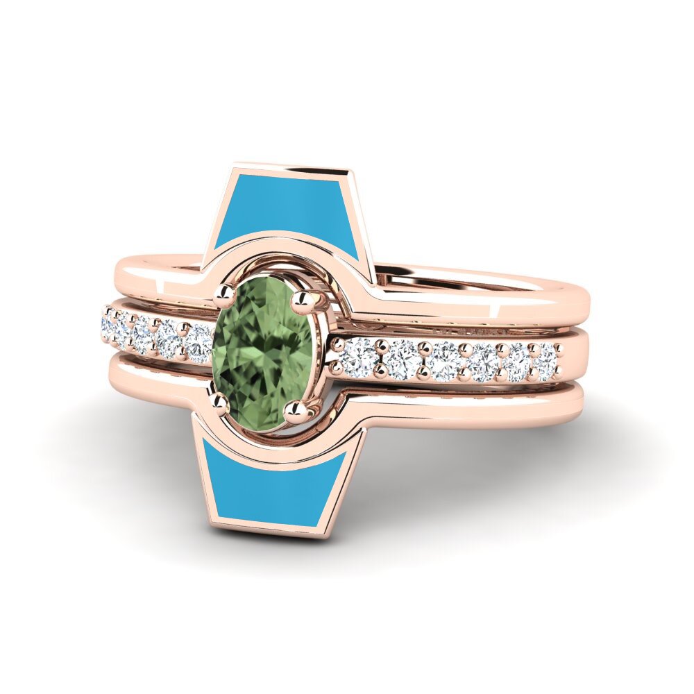 Grüner Saphir Ring Blada SET