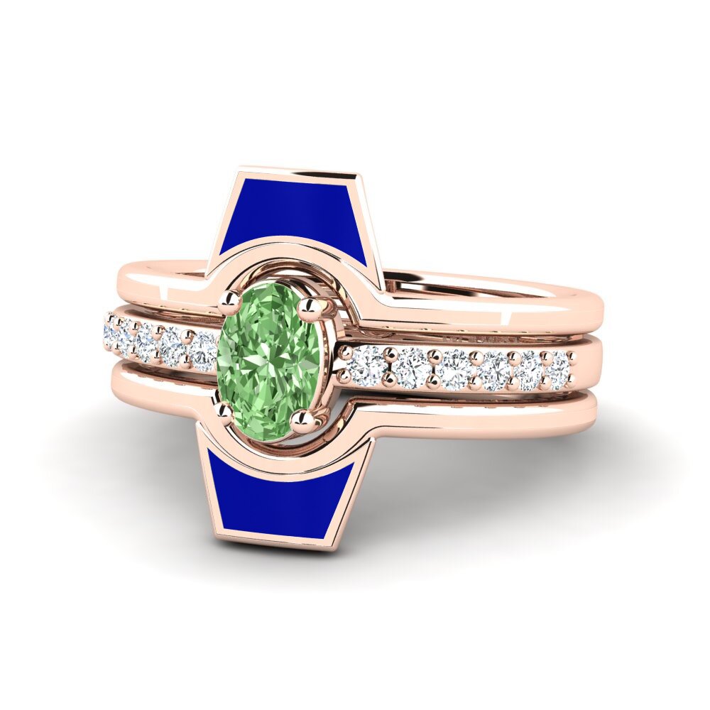 Grüner Diamant Ring Blada SET