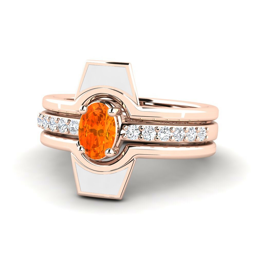 Saphir orange Bague Blada SET
