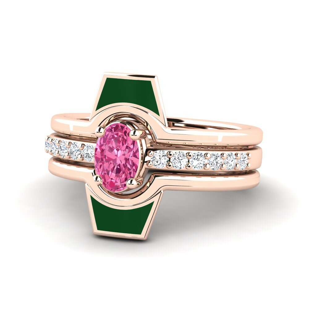 Tourmaline Rose Bague Blada SET