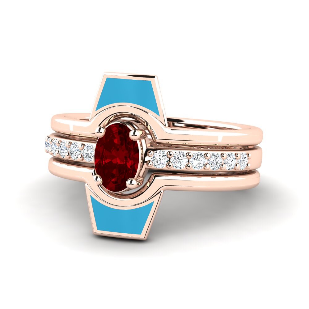Red Zirconia Ring Blada SET