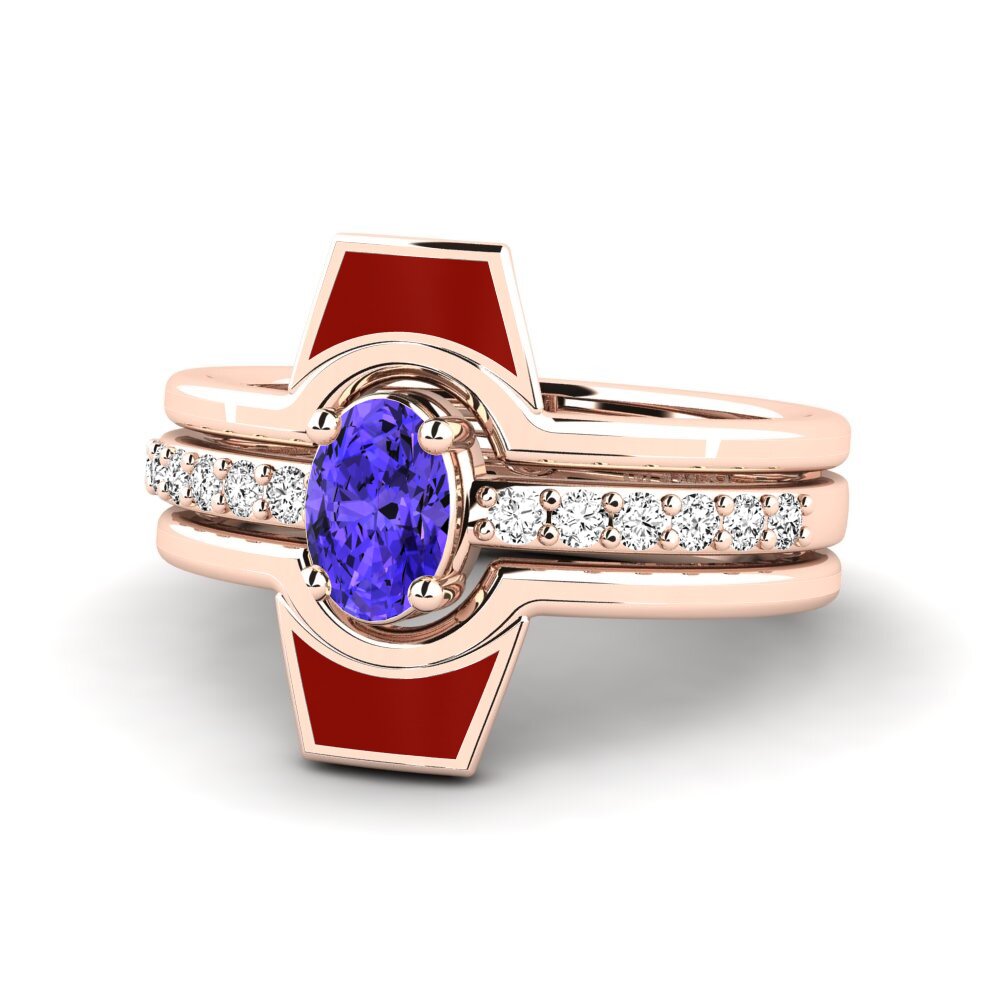 Tansanit Ring Blada SET