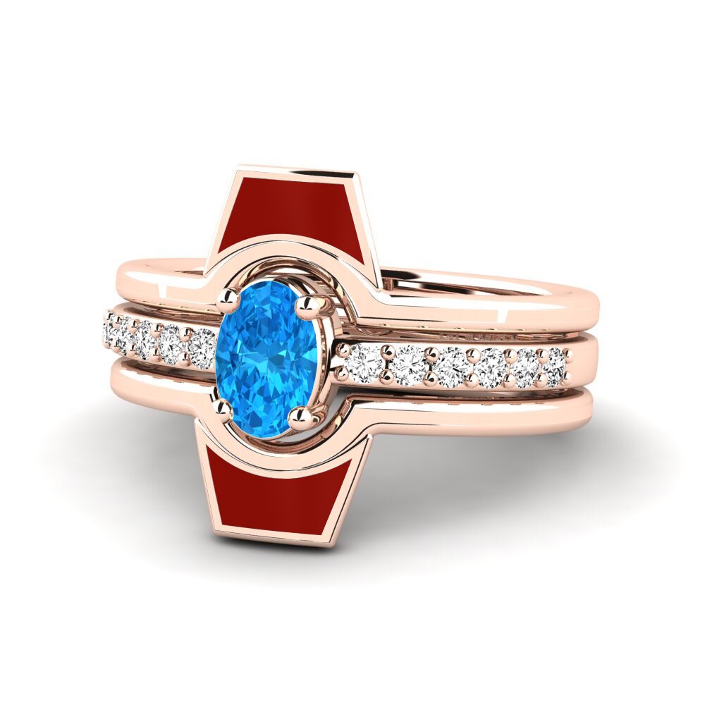 Blauer Topas Ring Blada SET