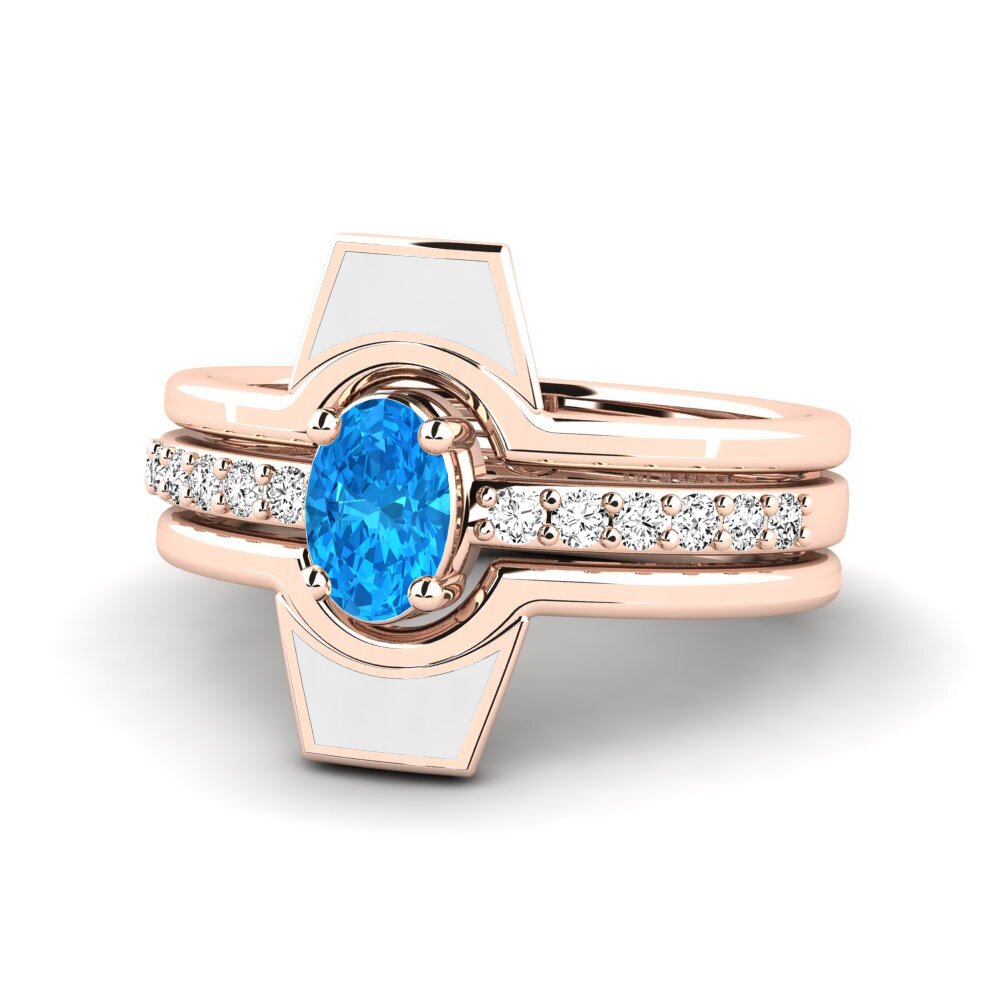 Blauer Topas Ring Blada SET