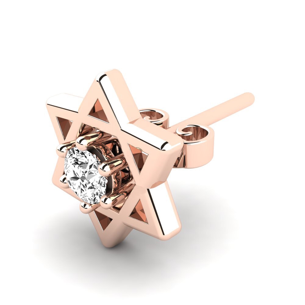 14k Rose Gold Diamond Men's Earring Blaesus
