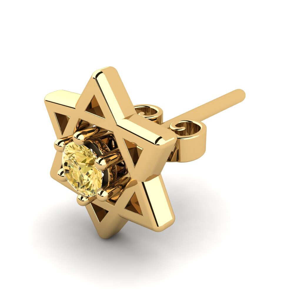 18k Oro Amarillo Diamante Amarillo Pendiente para hombre Blaesus