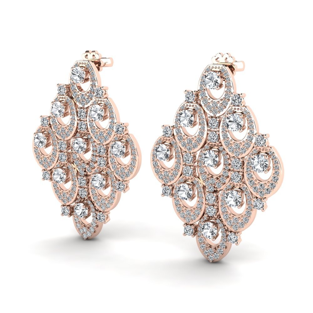 14k Oro Rosa Circón Blanco Pendiente de mujer Blaire
