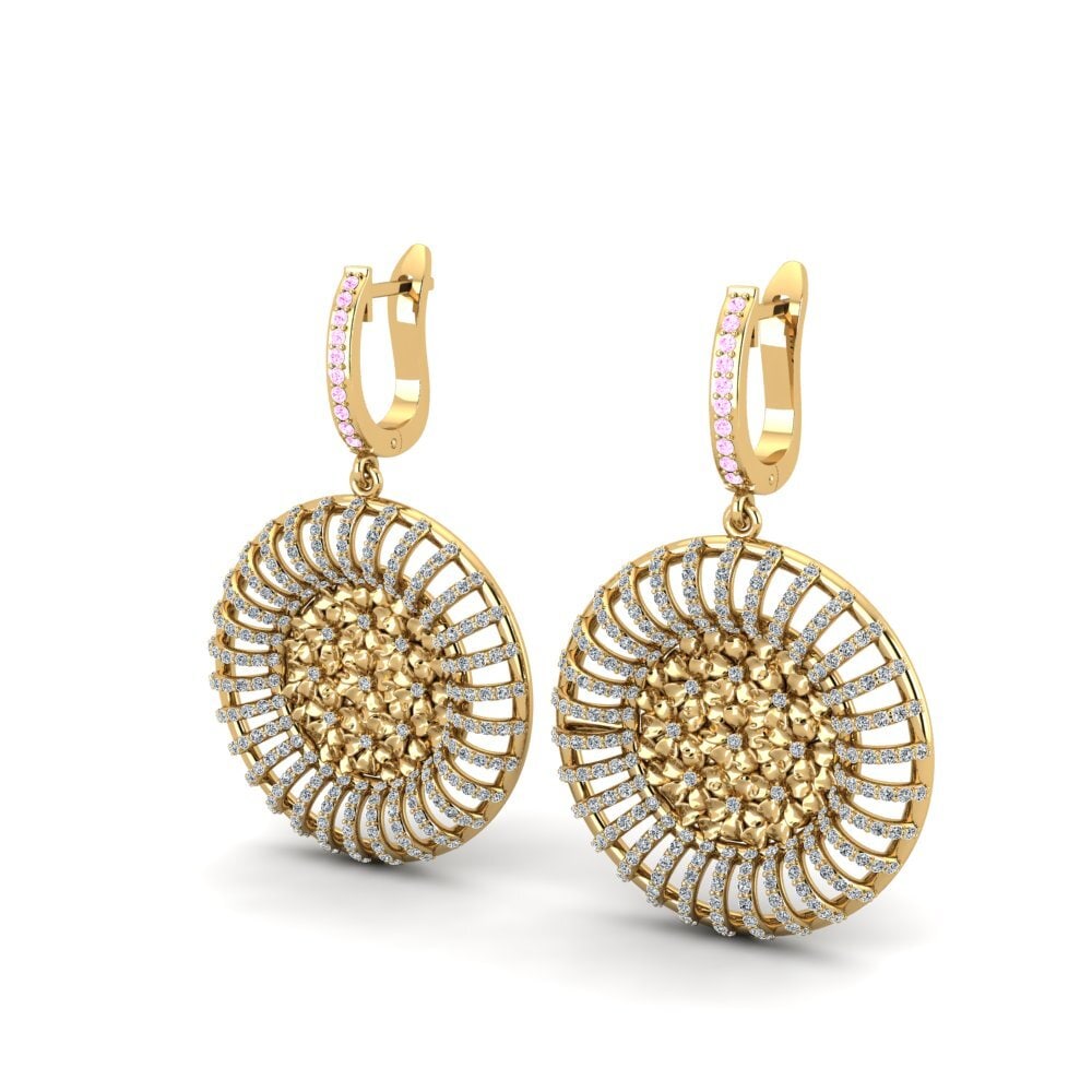 Safira Rosa Brincos Feminino Blancco