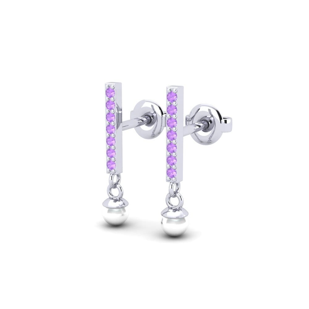 Weißgold 750 Amethyst Damen ohrring Blandning
