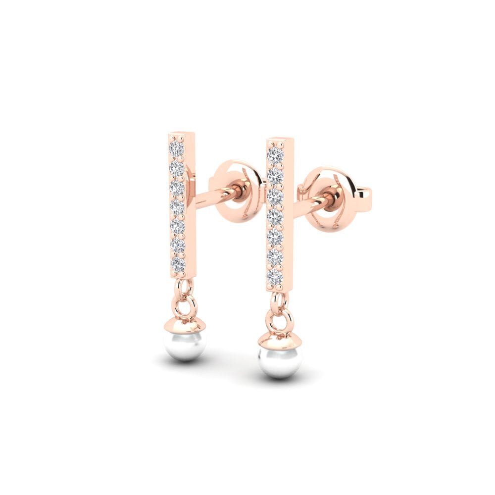 14k Rose Gold Women's Earring Blandning