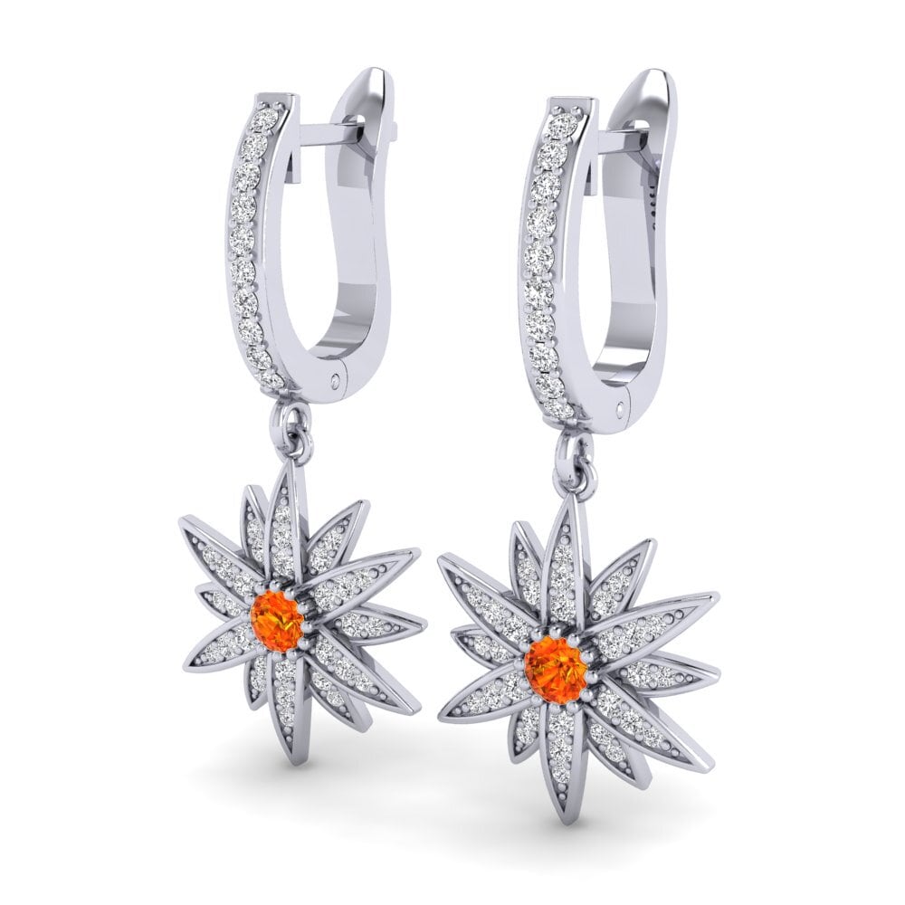 Orangefarbener Saphir Damen ohrring Blazh