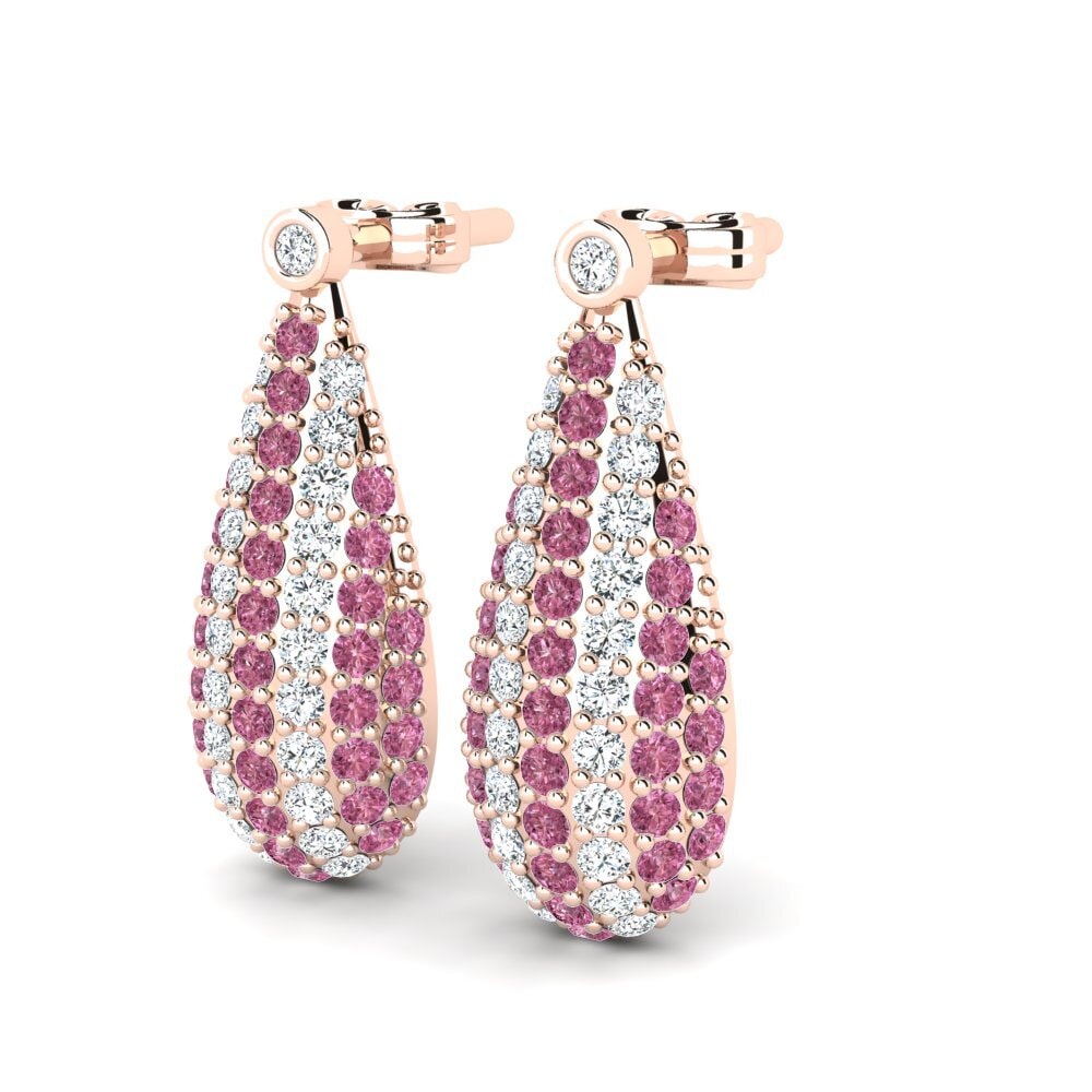 18ct Rose Gold Rhodolite Garnet Women's Earring Blinne