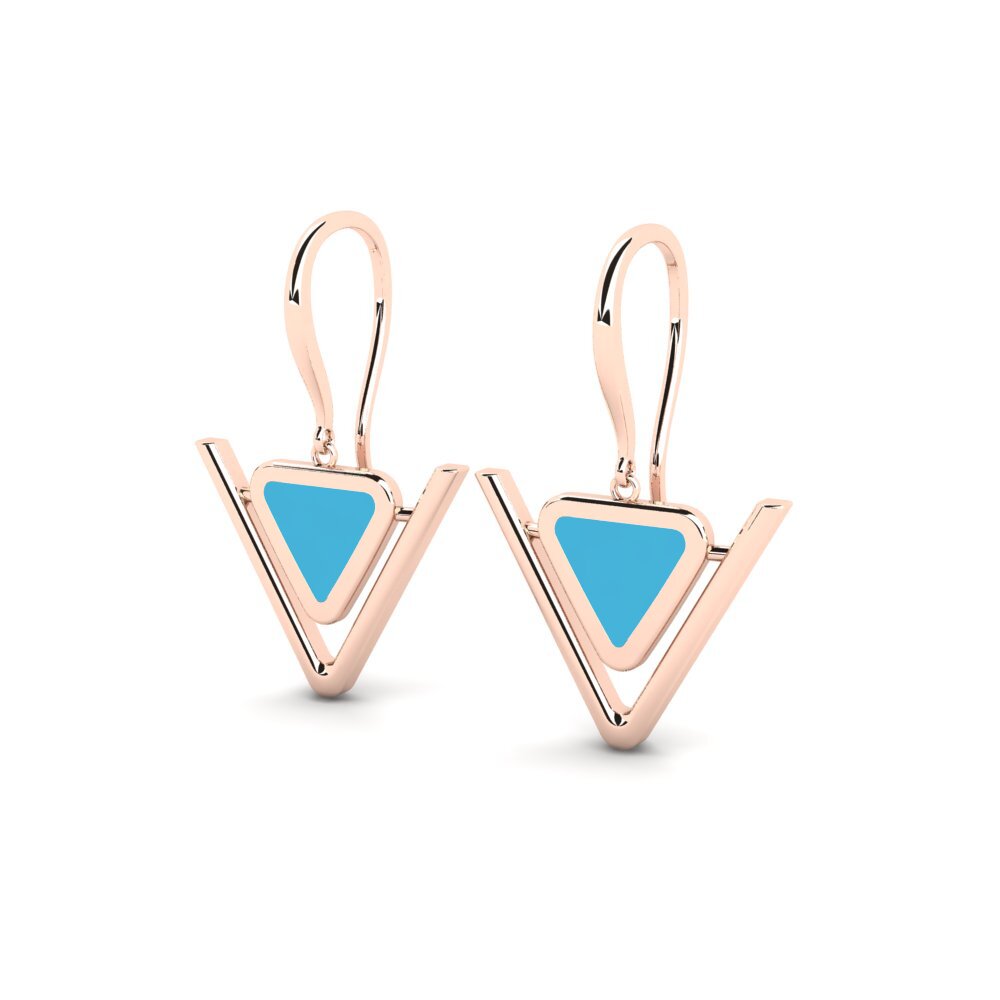 14k Oro Rosa Pendiente Bloni