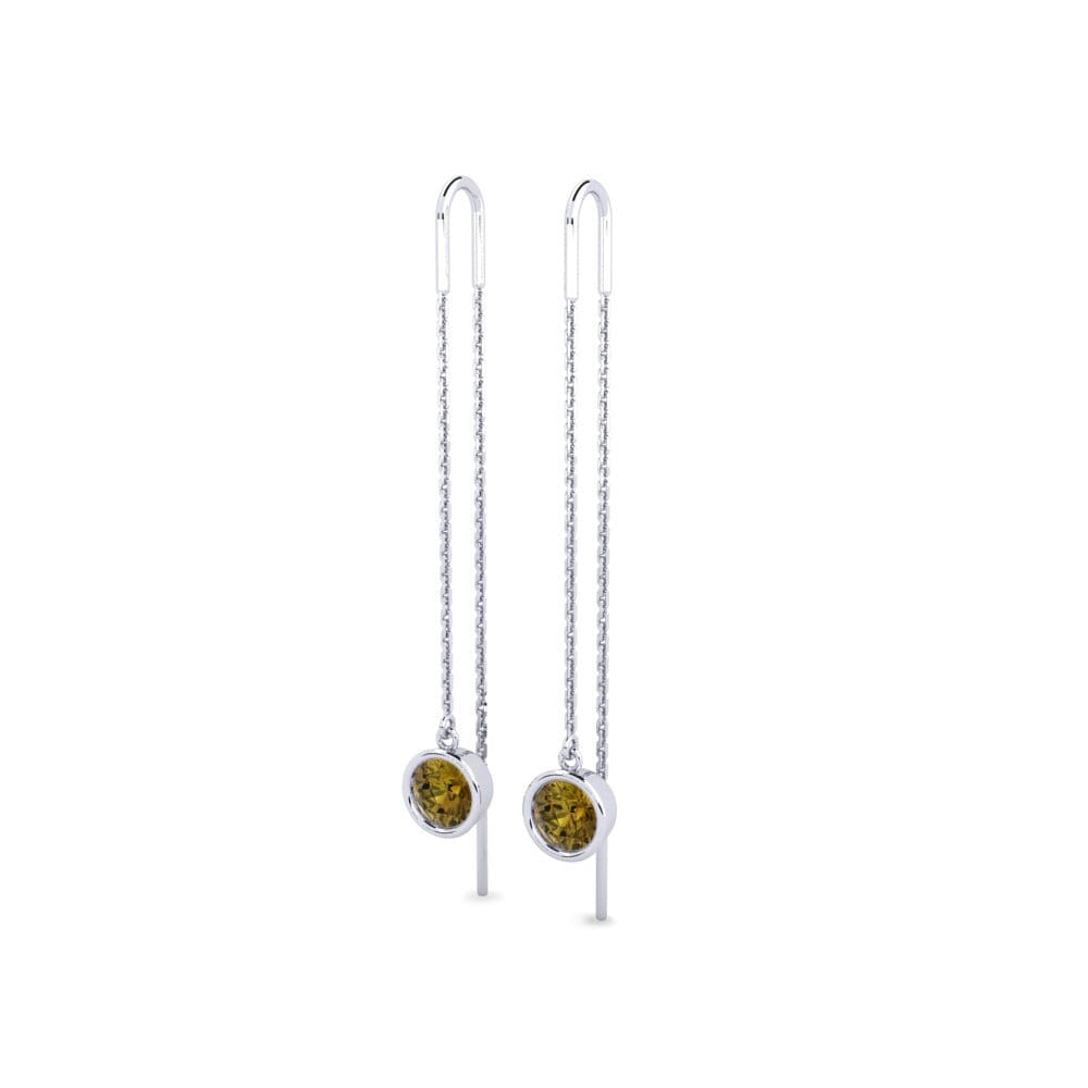 Oro Bianco 375 Zircone Marrone Orecchino da donna Blosel