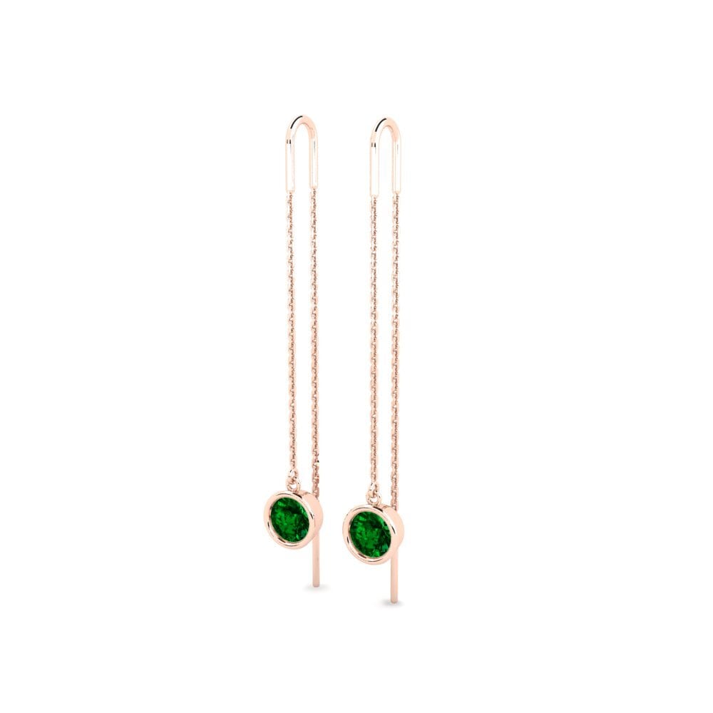 14k Oro Rosa Circonita Verde Pendiente de mujer Blosel