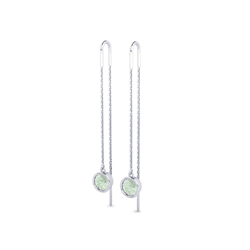 Oro Bianco 375 Ametista Verde Orecchino da donna Blosel