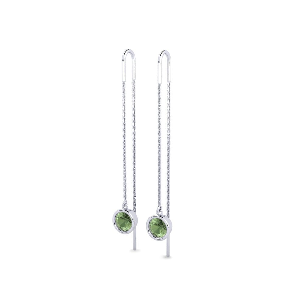 Oro Bianco 585 Zaffiro Verde Orecchino da donna Blosel