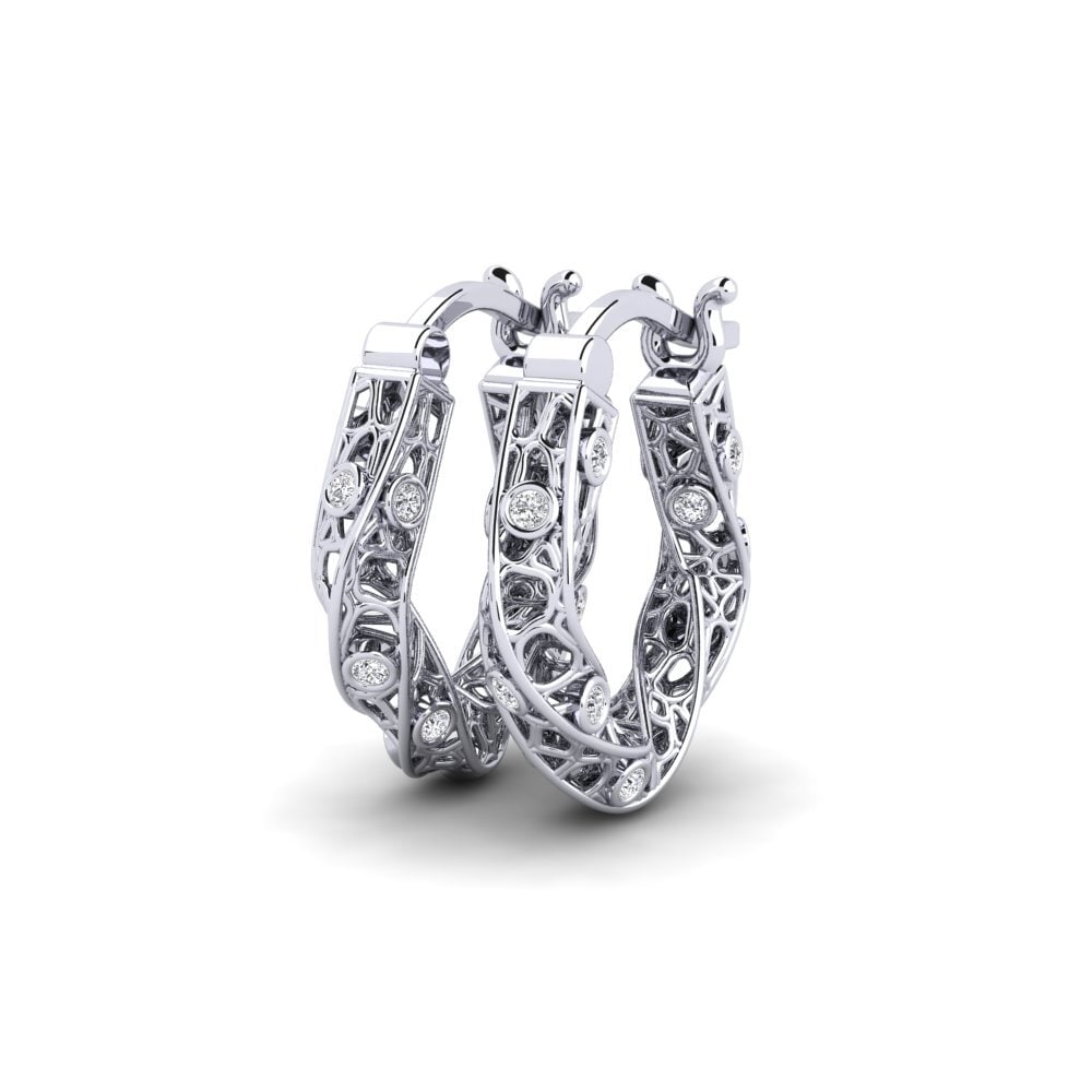 9ct White Gold Diamond Women's Earring Bluebell