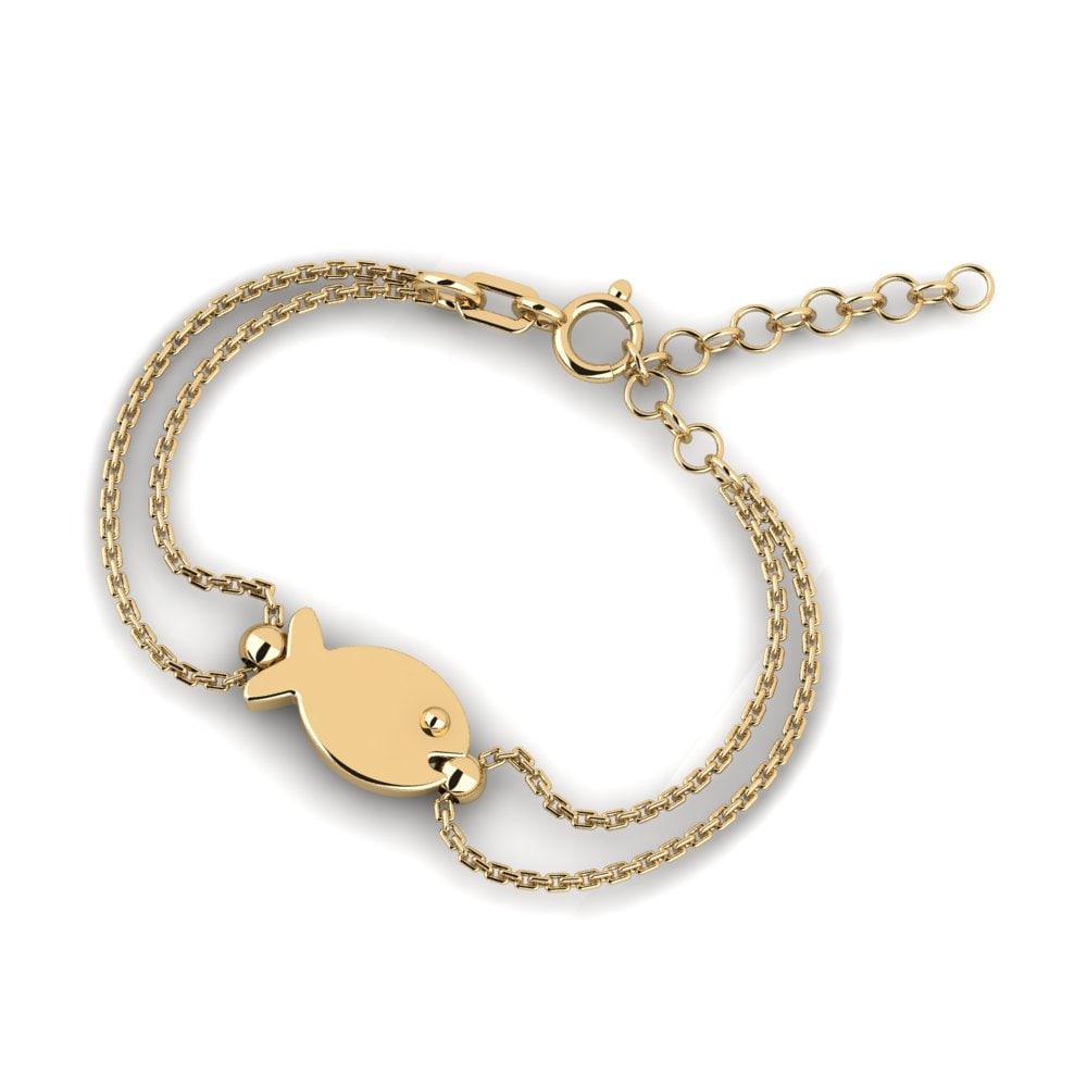 9k Yellow Gold Kid's Bracelet Bluewolfin