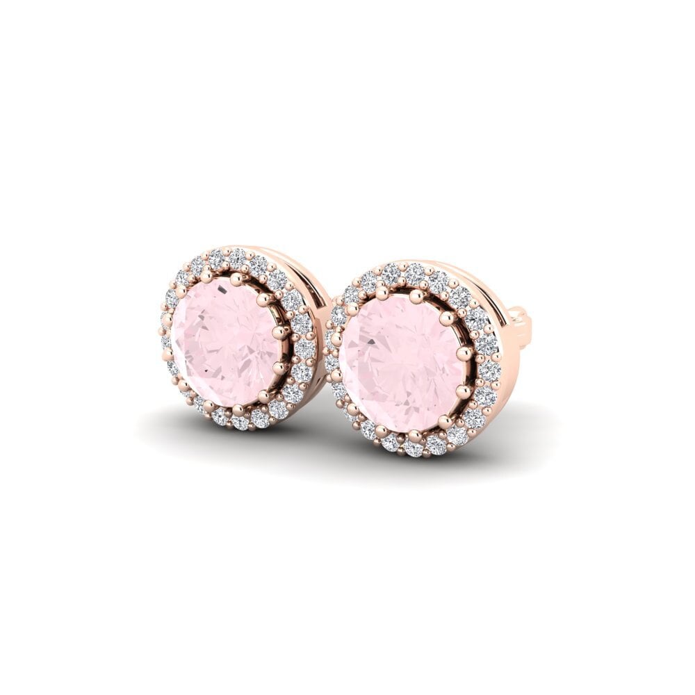 Quartz Rose Boucle d'oreille femme Bluitt