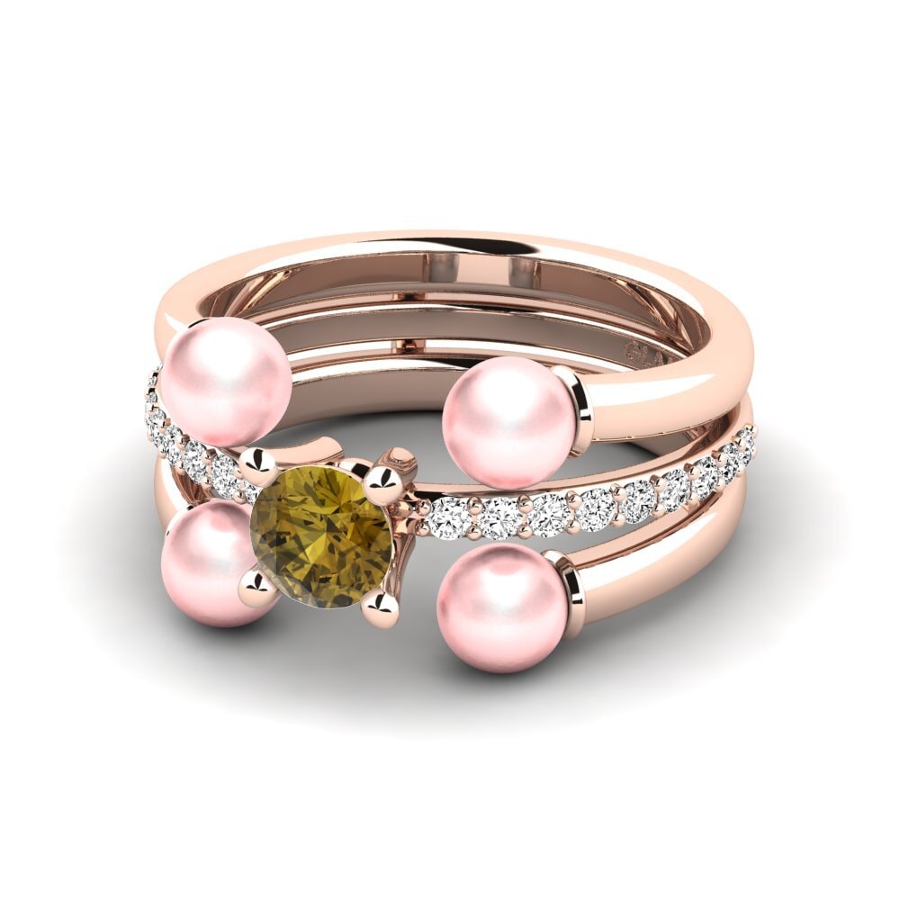 Brown Zircon Ring Bodend SET