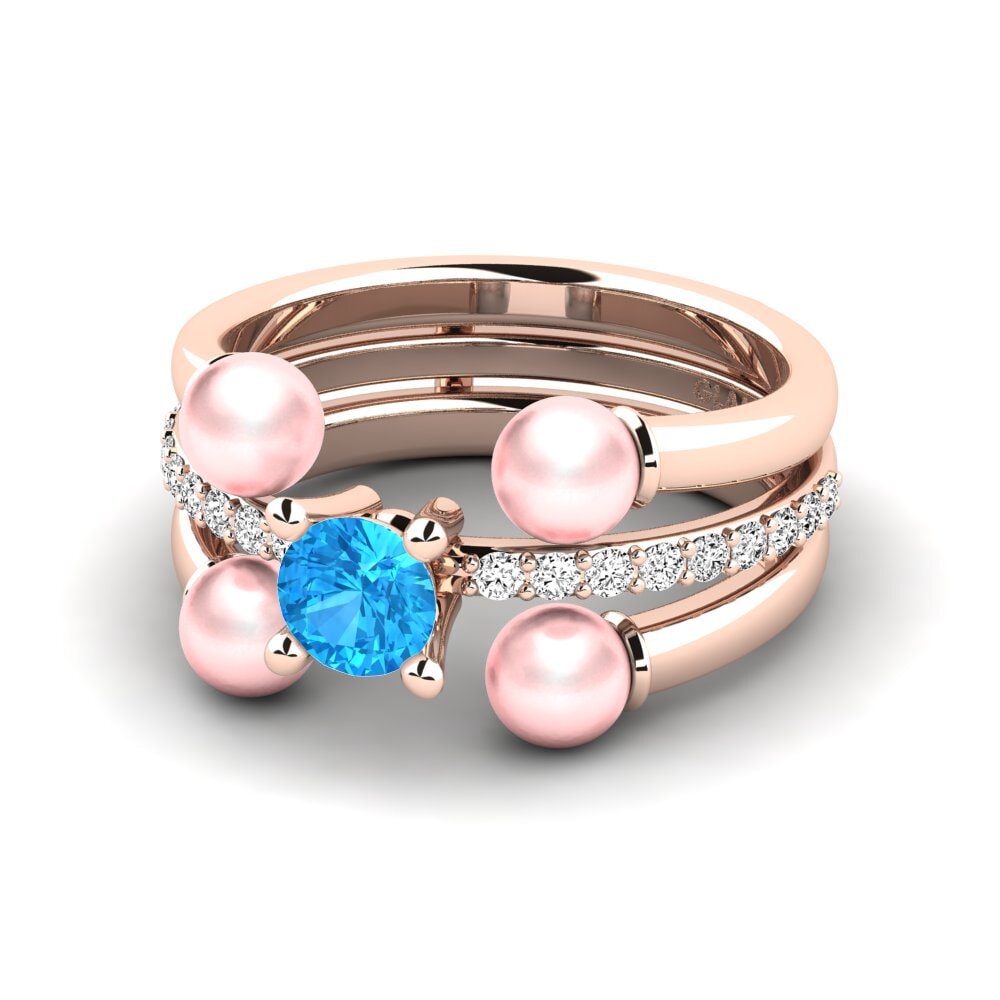 Topacio azul Anillo Bodend SET