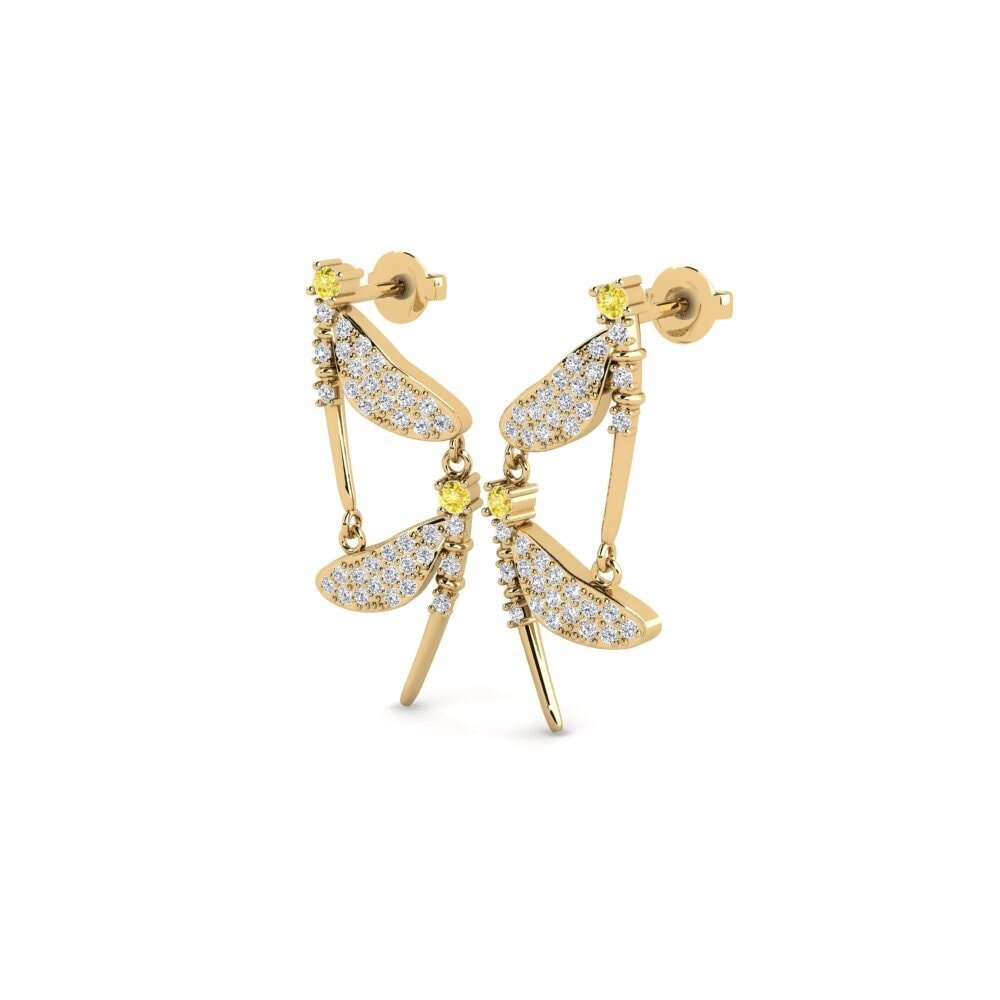Saphir Jaune Boucle d'oreille femme Boetica