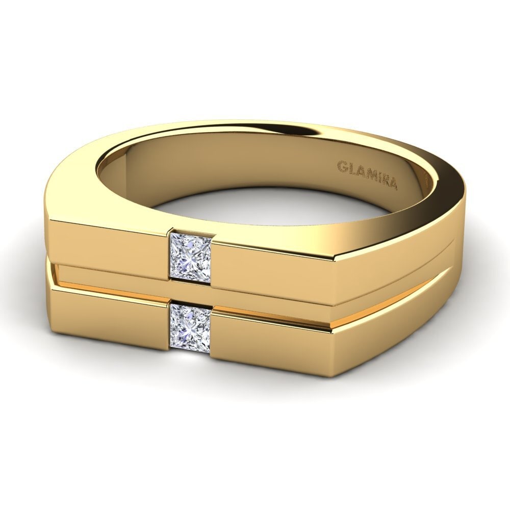 18ct Yellow Gold Diamond Men's Ring Bogdan