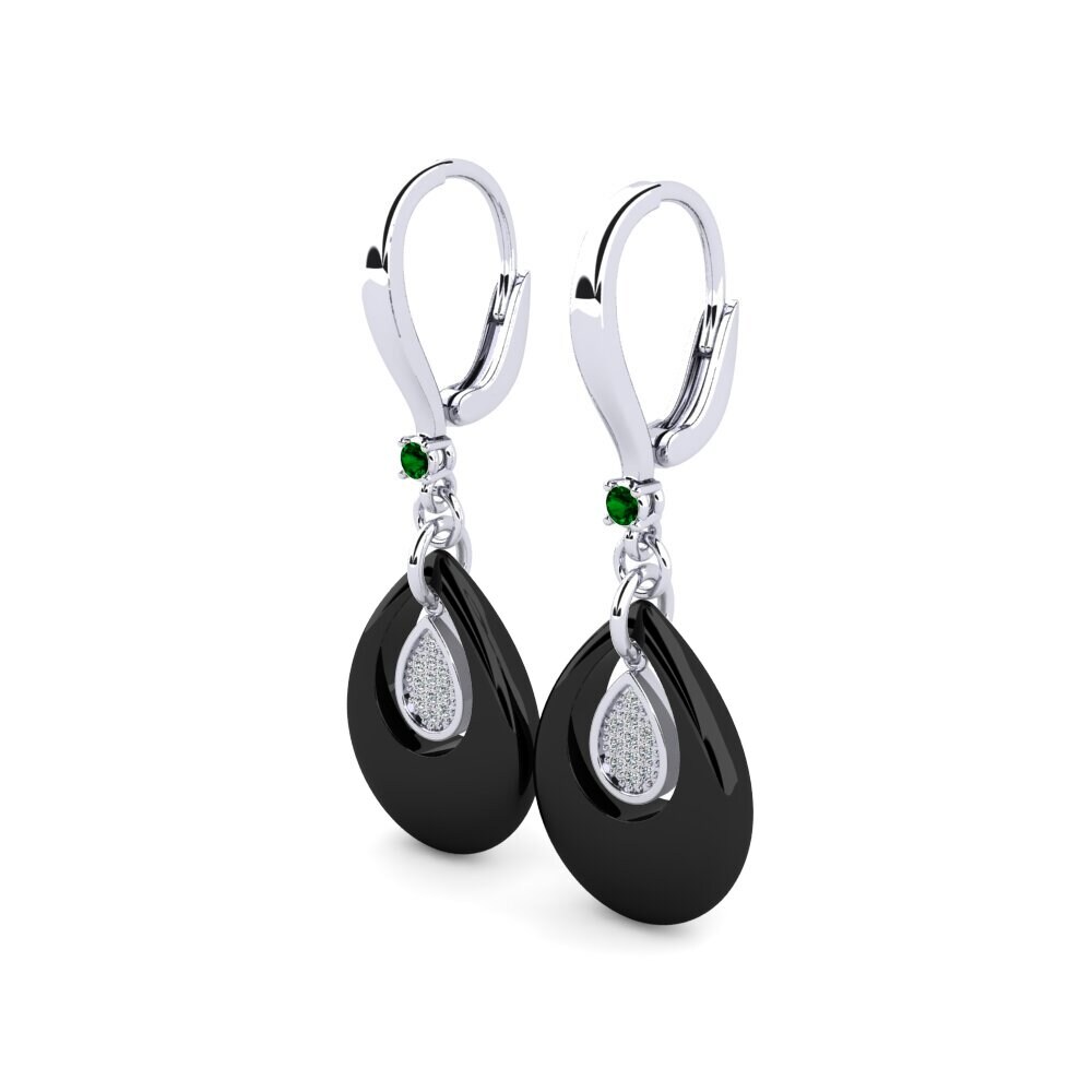 White Silver Green Zirconia Women's Earring Boger