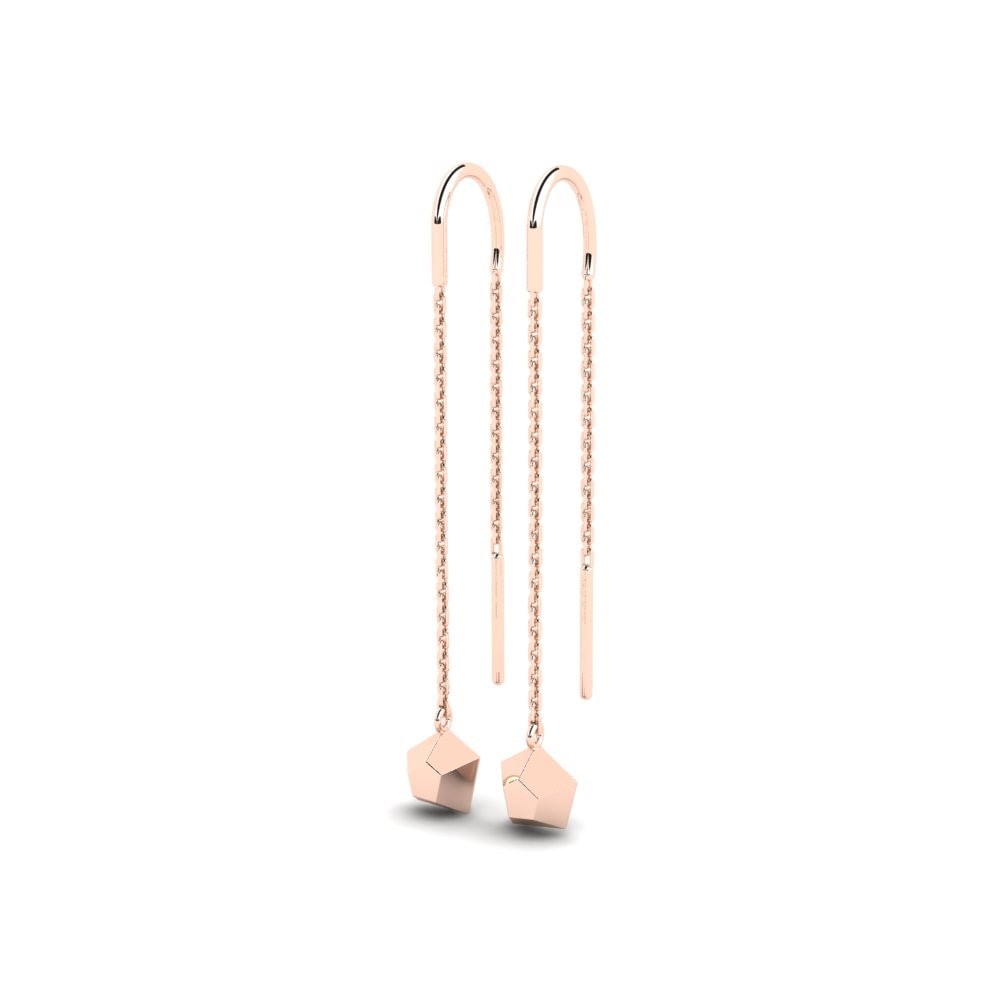 14k Oro Rosa Pendiente de mujer Bohrium