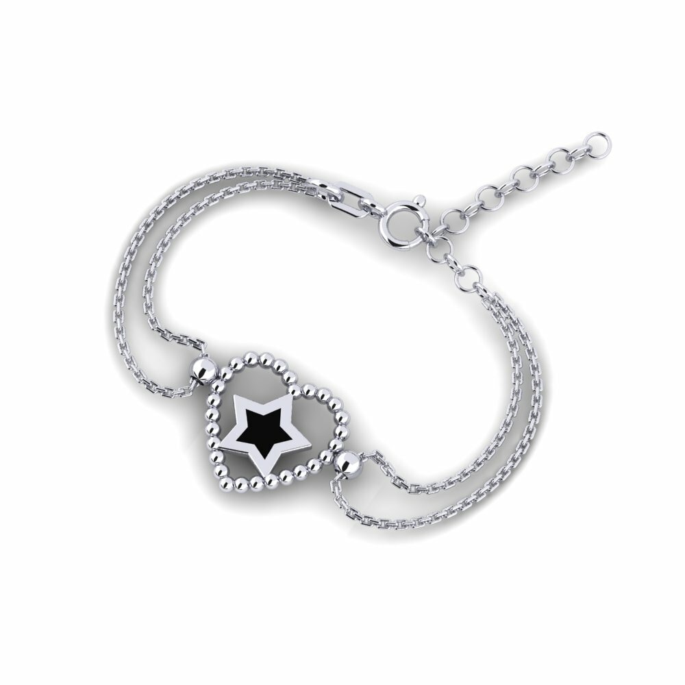 Heart 18k White Gold Plain Design Bracelets