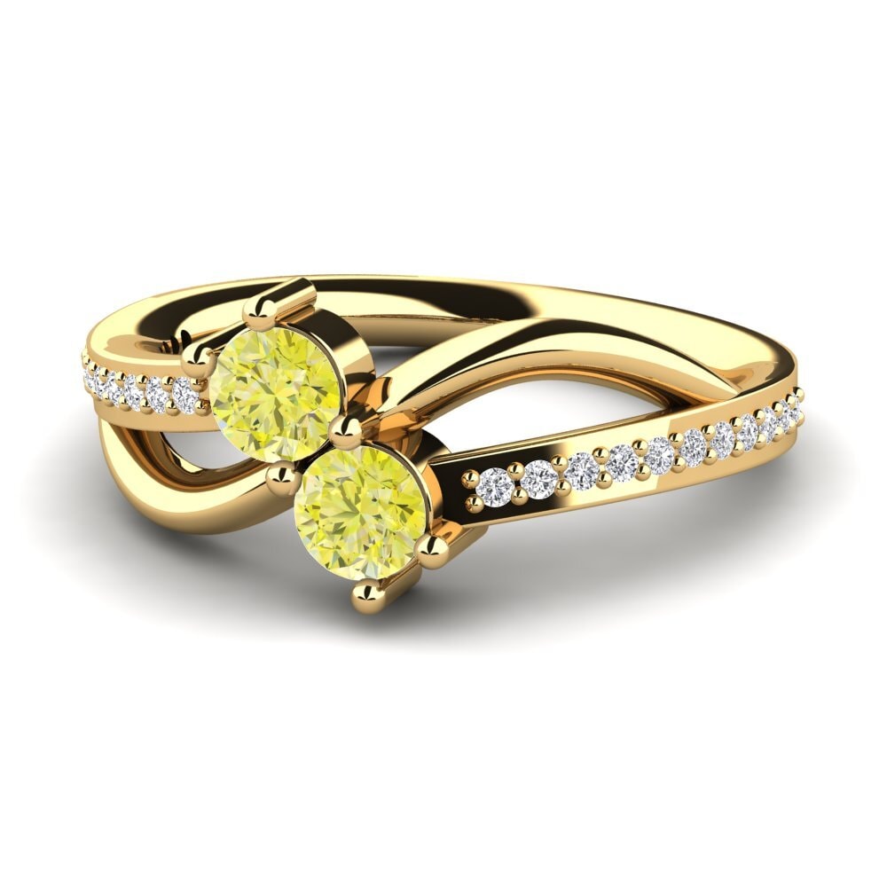 14ct Yellow Gold Yellow Diamond Ring Bolagna