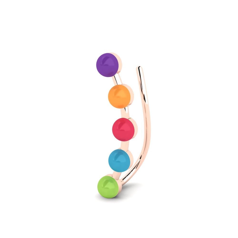 14k Oro Rosa Pendientes Bolas
