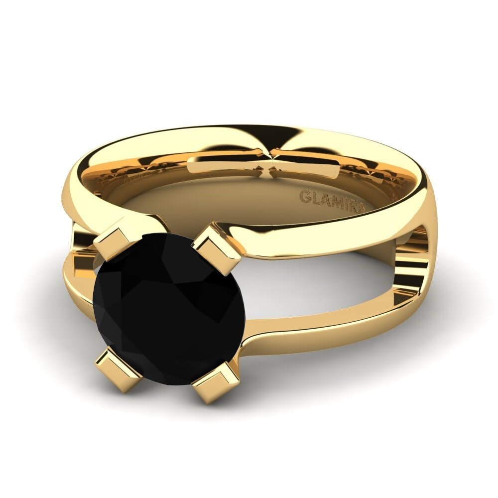 Black Sapphire Engagement Ring Bona 2.0 crt