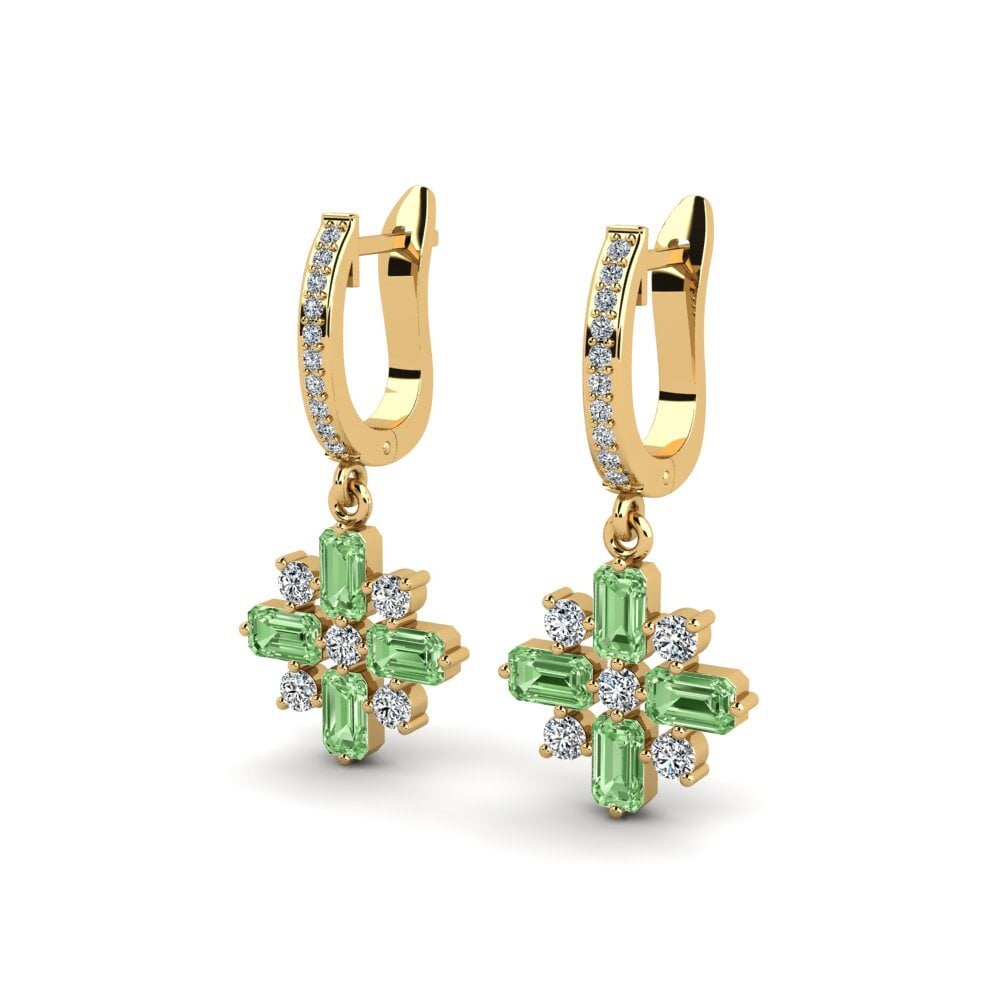 Esmeralda Diamante Verde Pendiente de mujer Bone