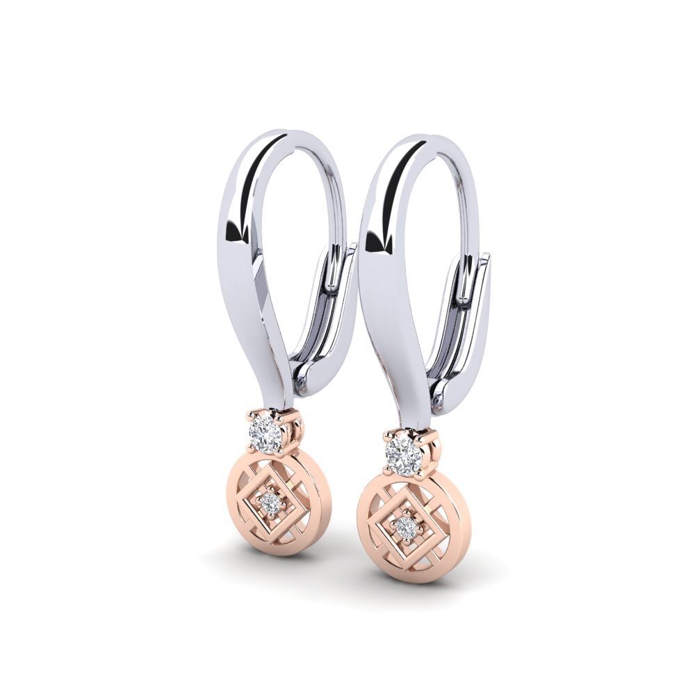 14k White & Rose Gold Women's Earring Bonfilian