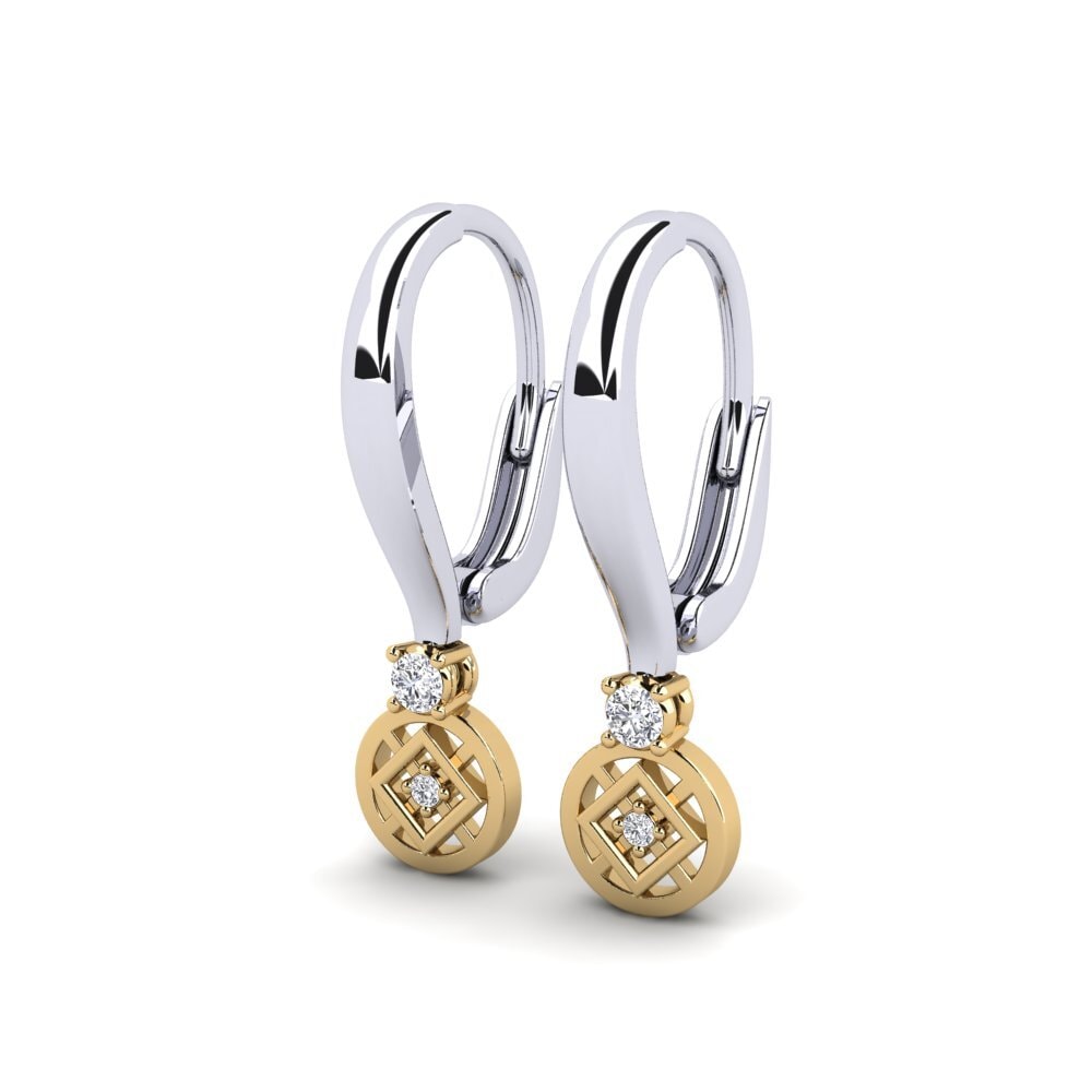 14k White & Yellow Gold Women's Earring Bonfilian