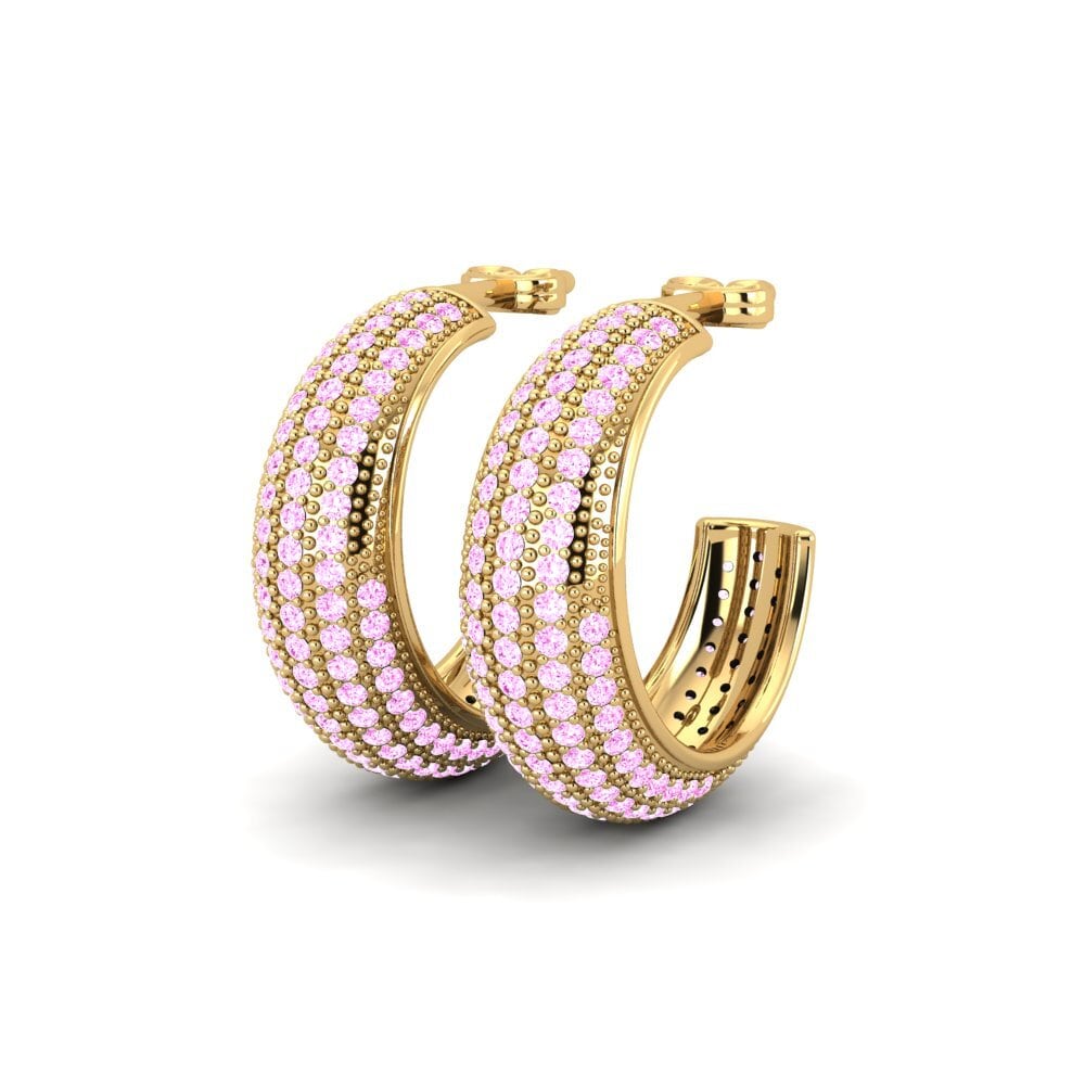 Safira Rosa Brincos Feminino Bonilla