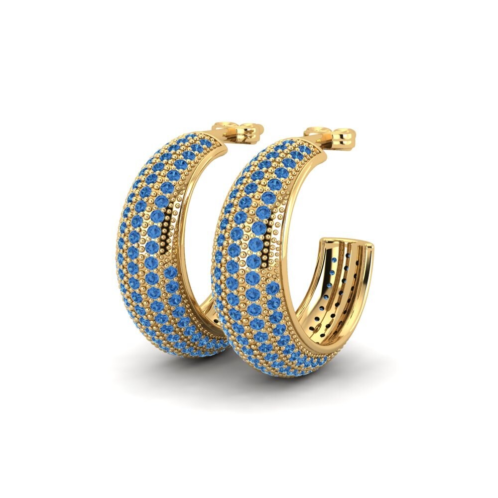 Đá Zirconia Xanh Lam Bông tai nữ Bonilla