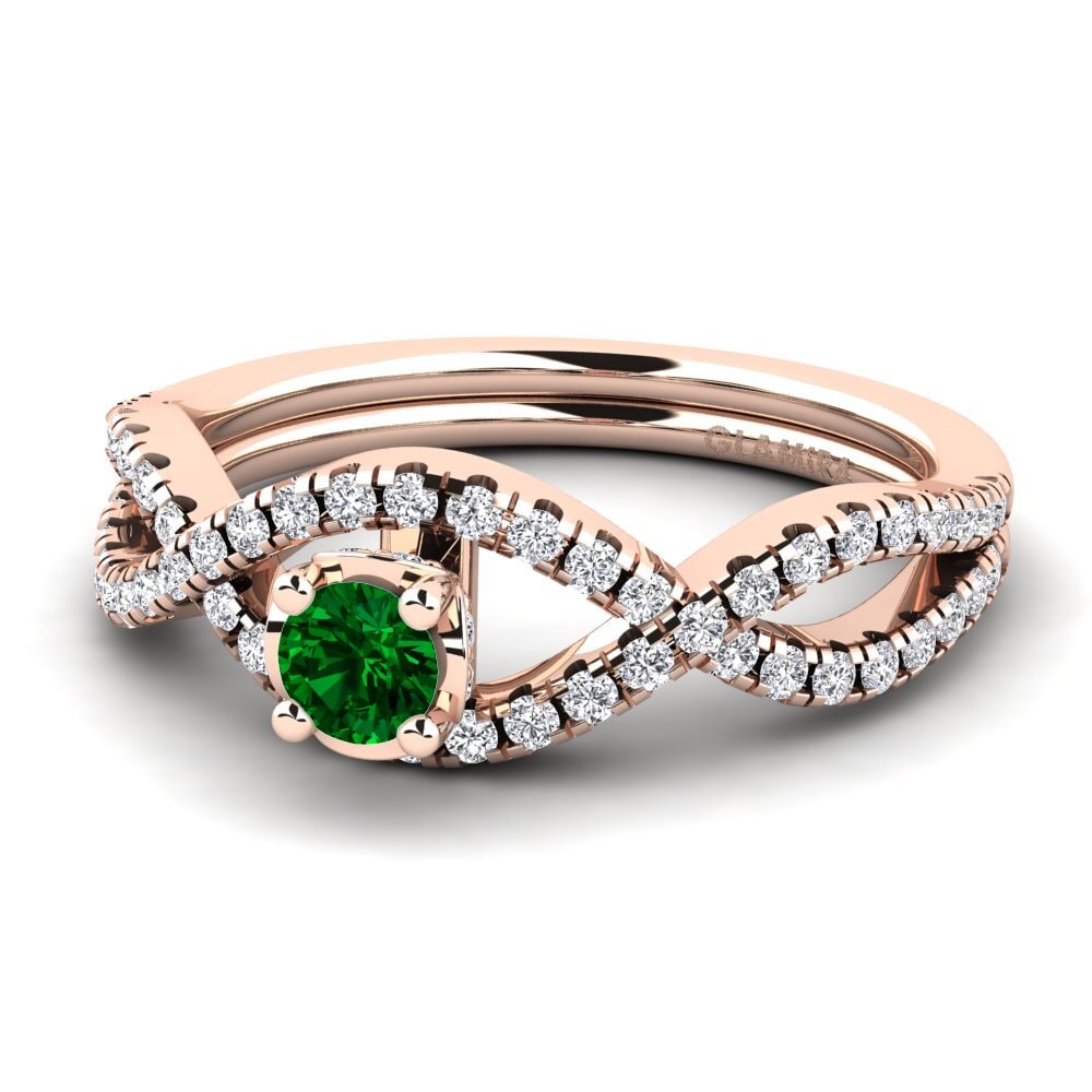 Green Zirconia Engagement Ring Bonita 0.16 crt
