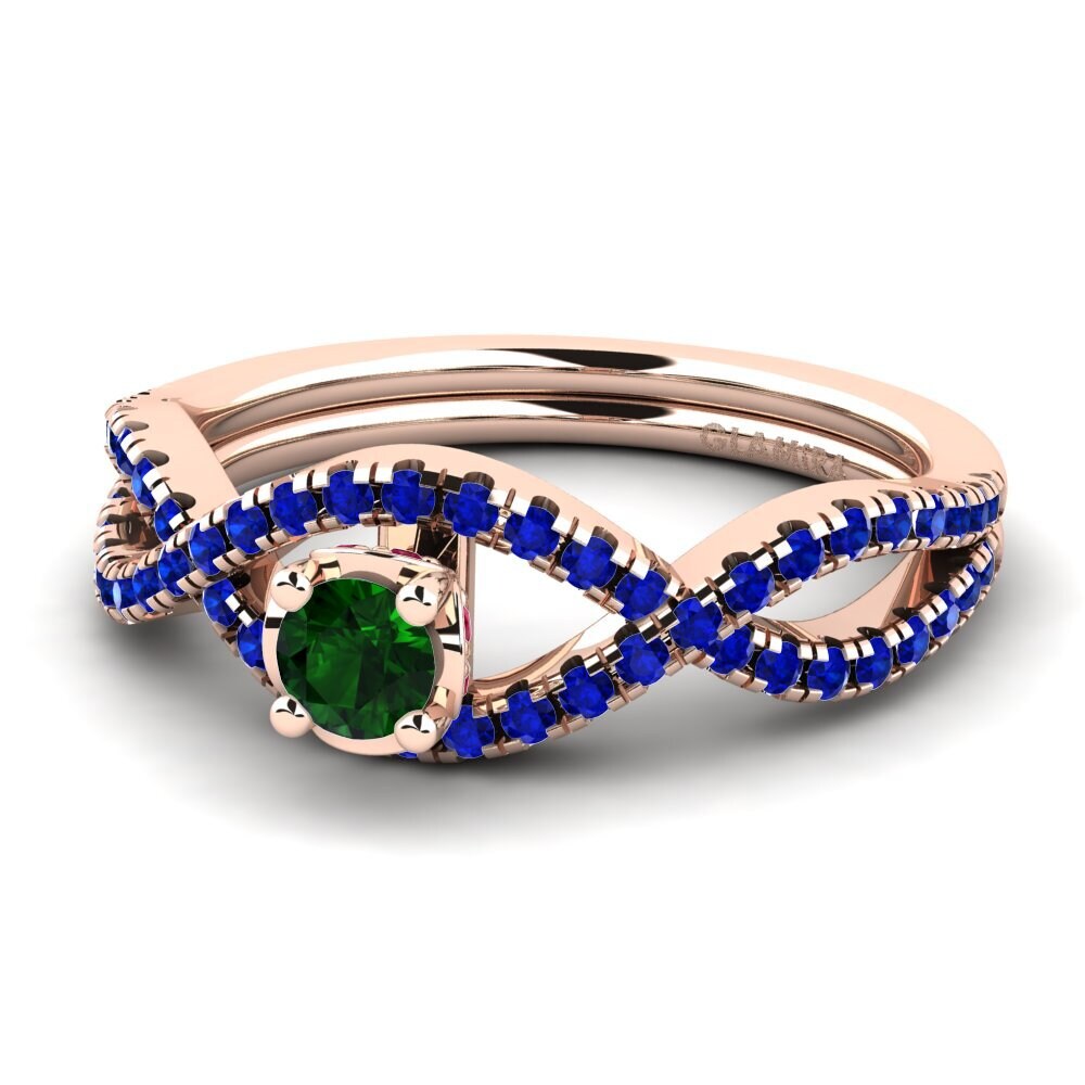 Green Tourmaline Engagement Ring Bonita 0.16 crt