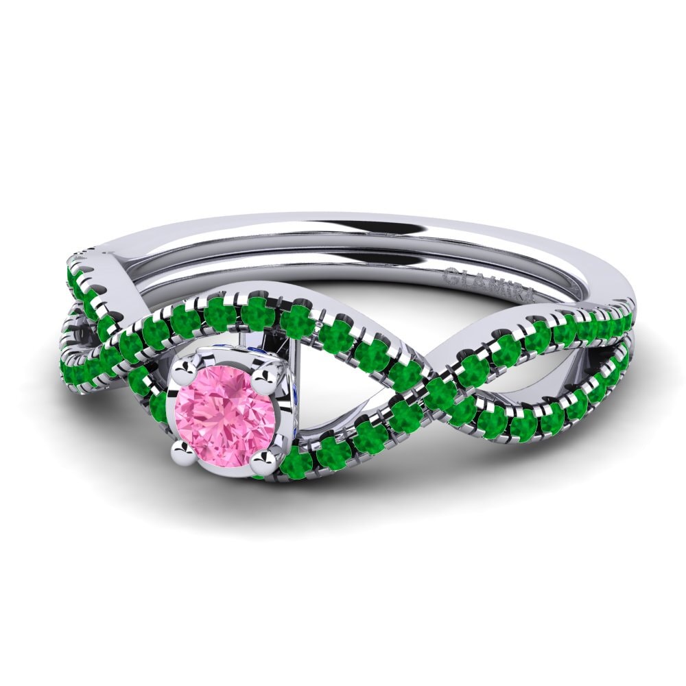 18ct White Gold Pink Sapphire Engagement Ring Bonita 0.16 crt